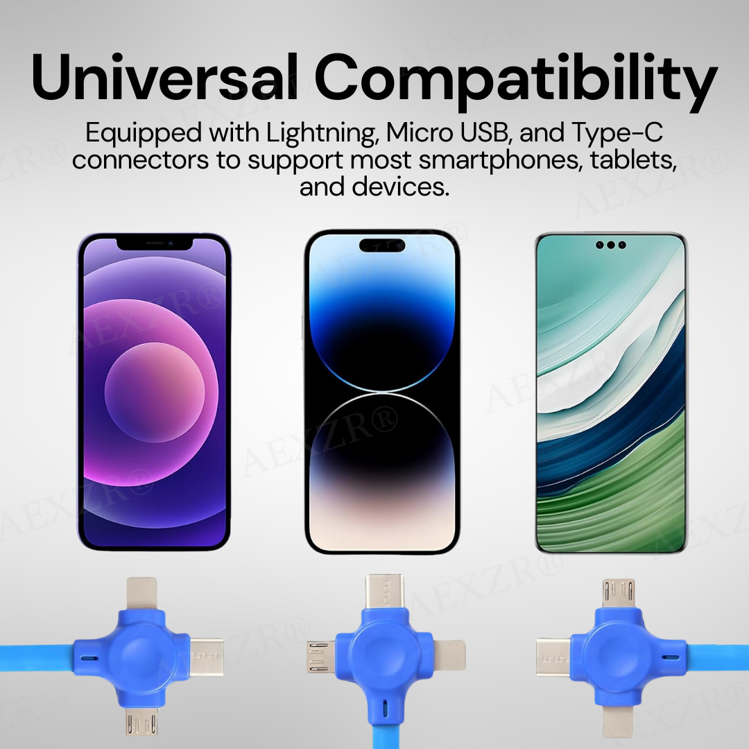 Three-in-One Charging Cable Roll